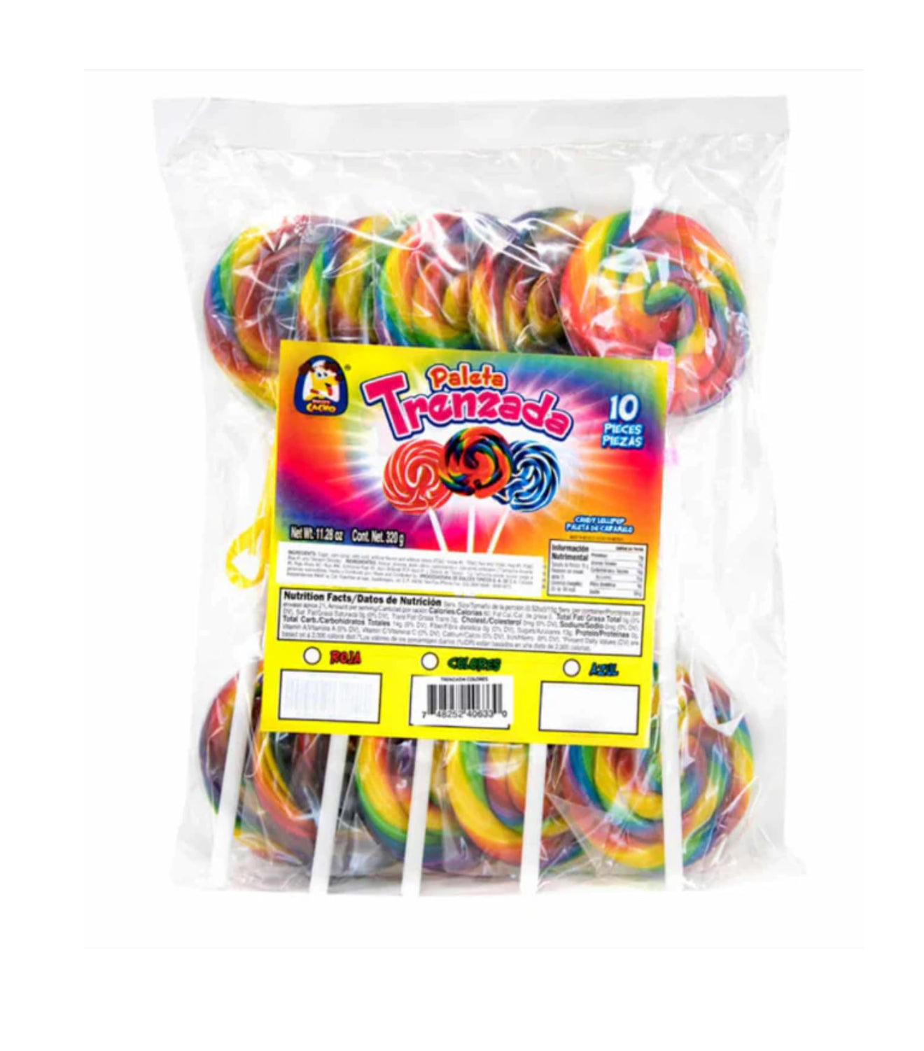 Paleta trenzada de colores