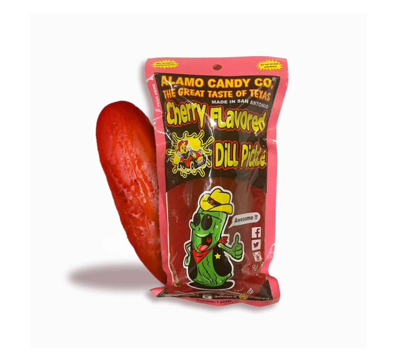 Big Tex dill pickle in chamoy