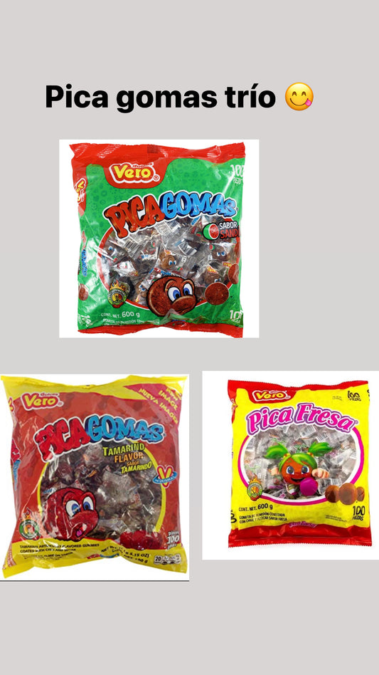 Pica gomas trío